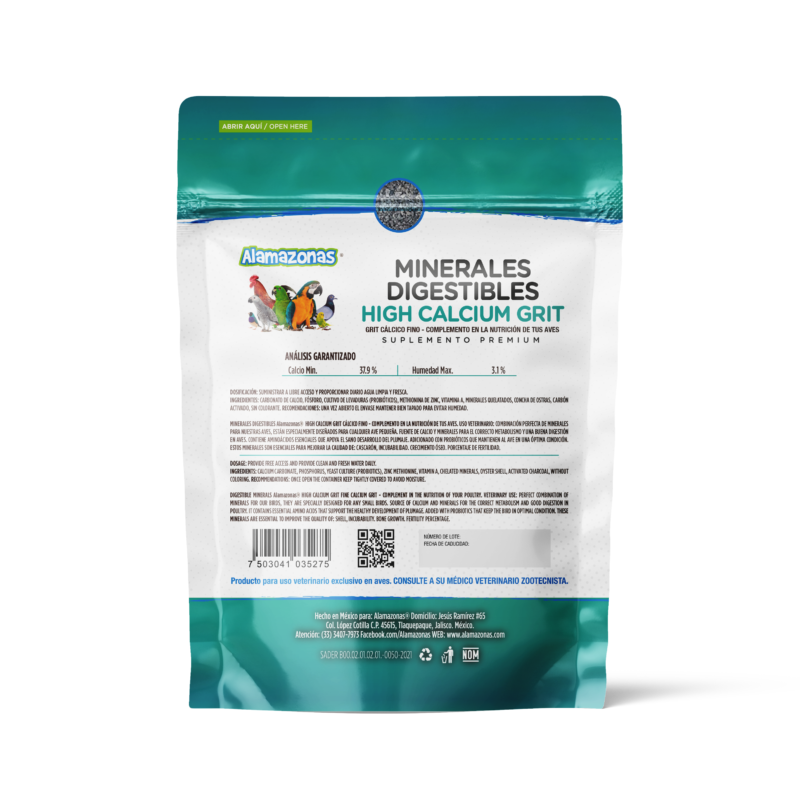 Minerales Digestibles High Calcium Grit Calcio 2kg Alamazonas - Imagen 3